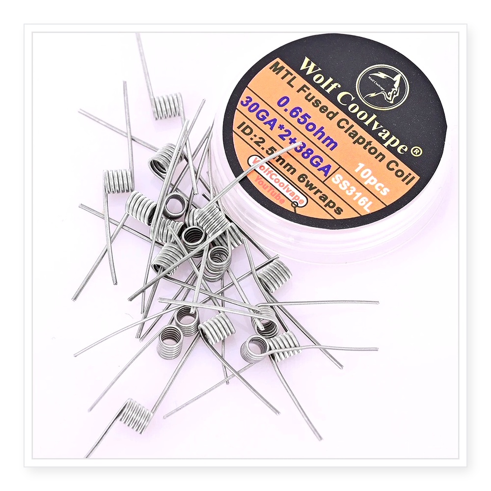 Vape Coil Replacement - 10 pezzi Wolfcoolvape MTL Fused Clapton