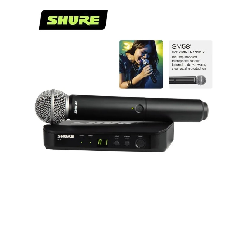 Shure Mic Mv7 - Sistema Microfonico Wireless Shure BLX24 per